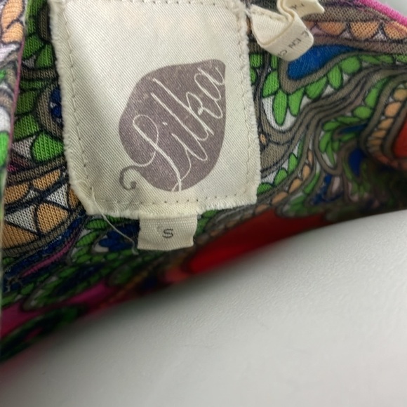 ANTHROPOLOGIE Lilka Seaglass Pink Green Paisley Printed Keyhole Midi Dress Small - Picture 11 of 12